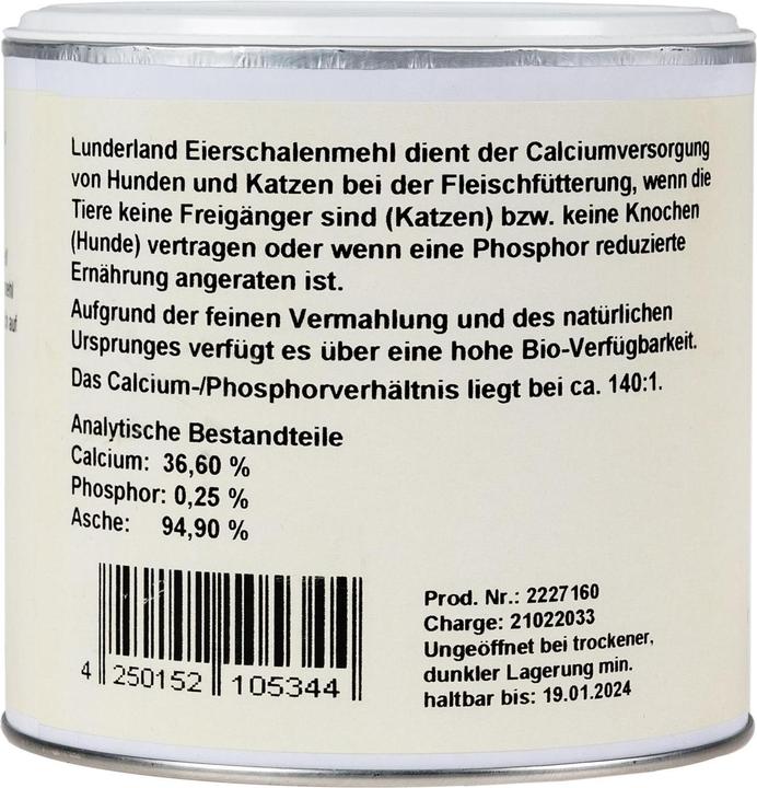 Produktbild Lunderland Bio-Eierschalenpulver Ergänzungsfutter (Adult, 1 Stk., 400 g)