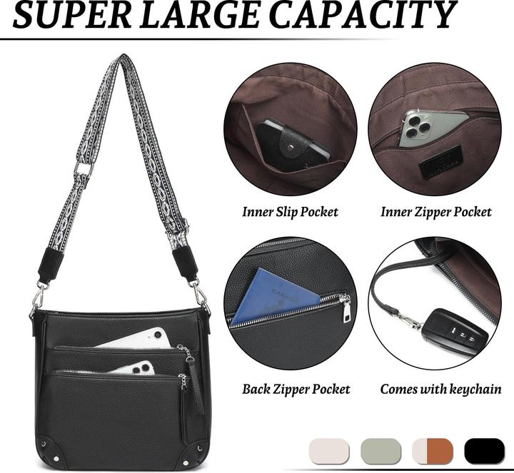 Produktbild Only-Bags.Store Umhängetasche Medium Handtasche Leder PU Umhängetasche Crossbody Bag