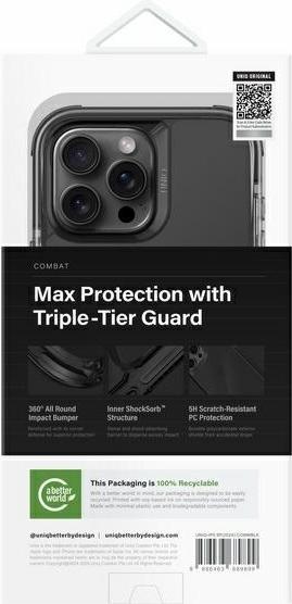 Actual product image Uniq etui Combat iPhone 16 Pro Max 6.9" Magclick Charging czarny/carbon black (Apple iPhone 16 Pro Max)