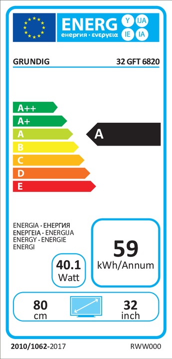 Energie-Label Grundig 32GFT6821 (32", LCD, Full HD)