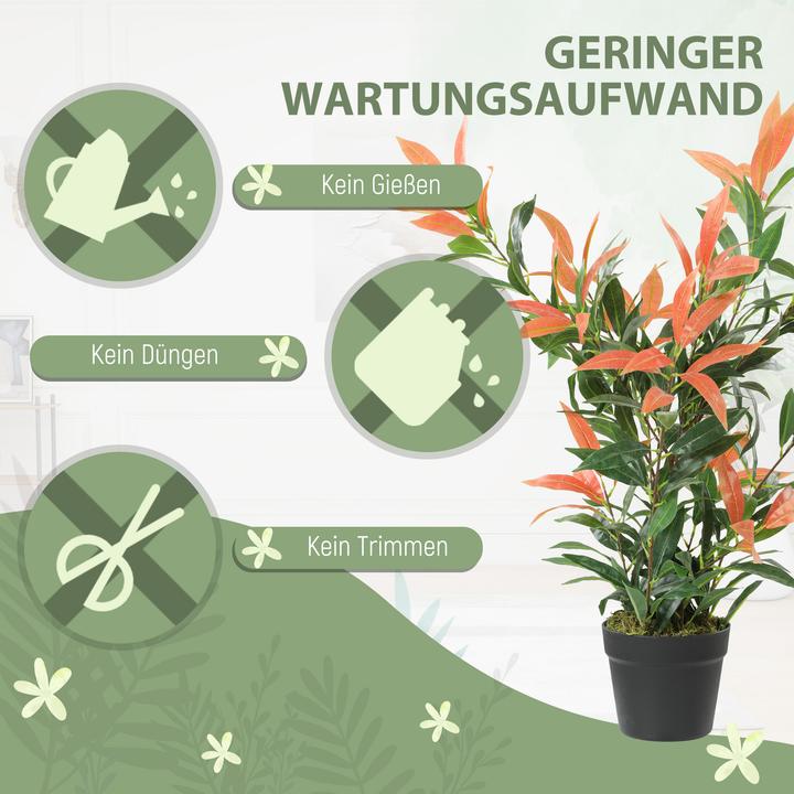 Actual product image Homcom Kunstpflanze Kunststoff, Zement Rot+Grün (90 cm)