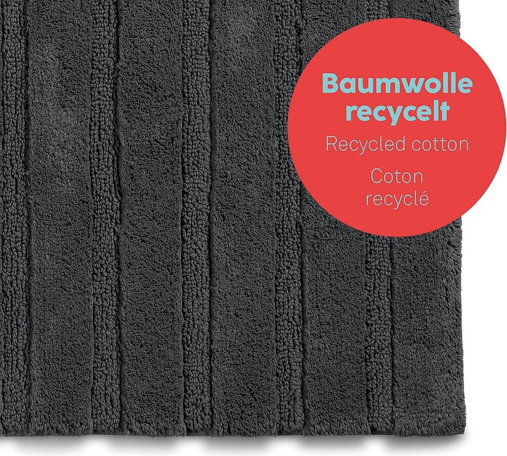 Actual product image Kela Bathmat Megan granit grey (100 x 60 cm)