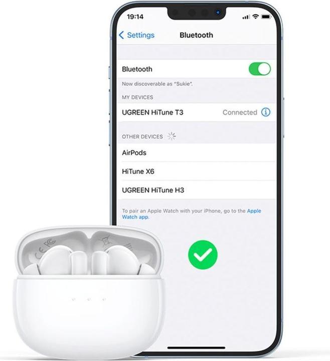 Image du produit Ugreen Casque sans fil HiTune T3 ANC (blanc) (ANC, 24 h, Sans fil)