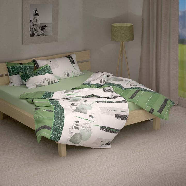Actual product image Lotus Bettwaren Bettwäsche Bambus Mariele grün (Duvet cover, 200 x 210 cm)