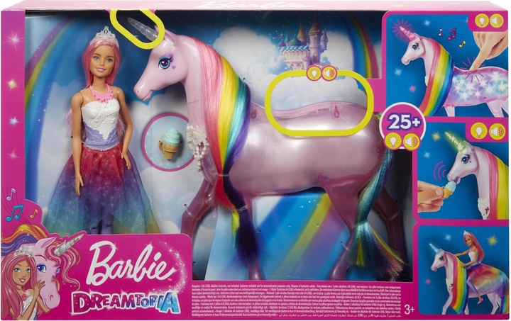 Image du produit Barbie Licorne Lumières Magiques - Poupée Mannequin - 3 ans et +