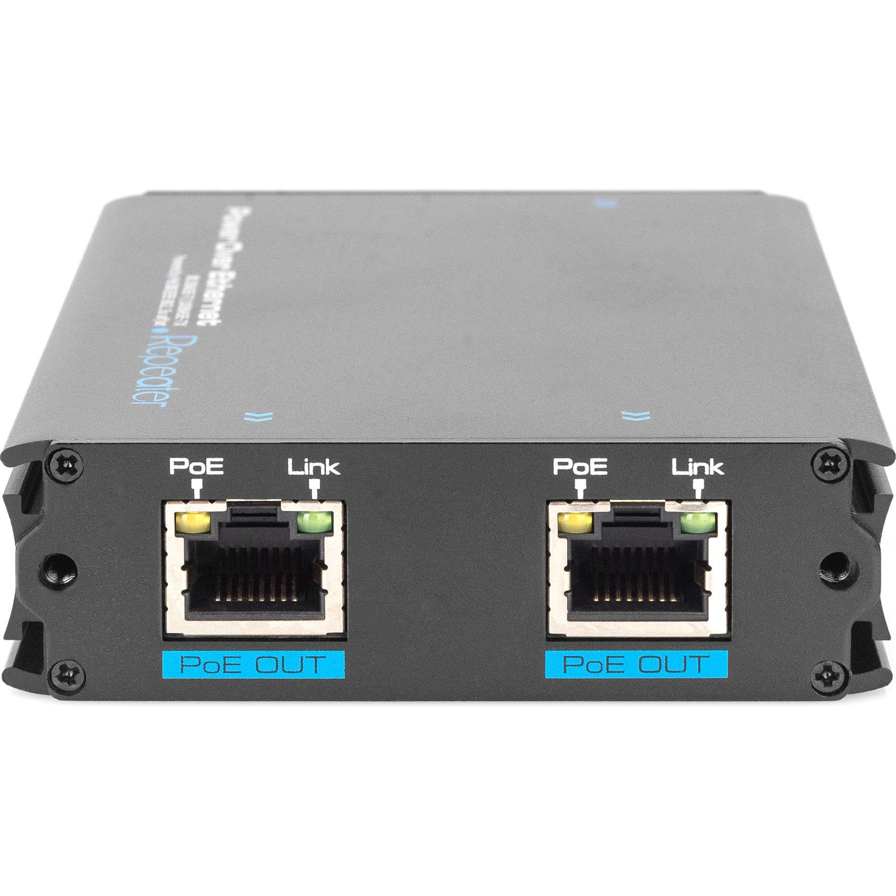 Thumbnail - Digitus Fast Ethernet PoE+ Verstärker (2 Ports), Netzwerk Switch, Schwarz