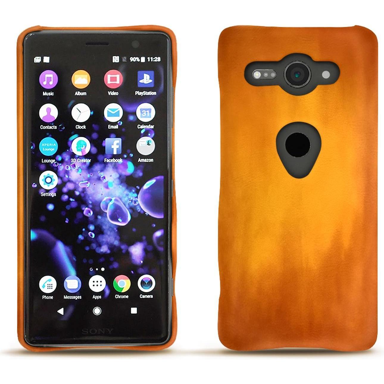 Noreve Lederschutzhülle (Sony Xperia XZ2 Compact), Smartphone Hülle, Orange