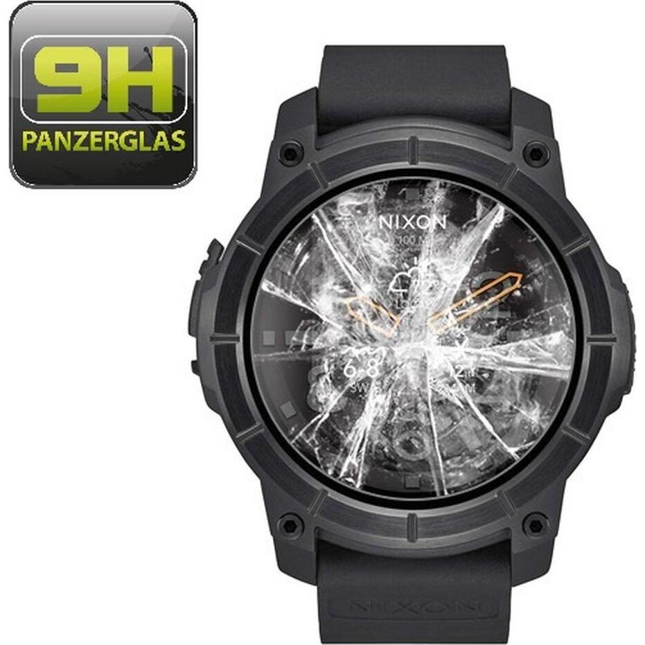 Protectorking 4x echtes Tempered 9H Panzerhartglas 3D KLAR, Smartwatch Schutzfolie, Transparent