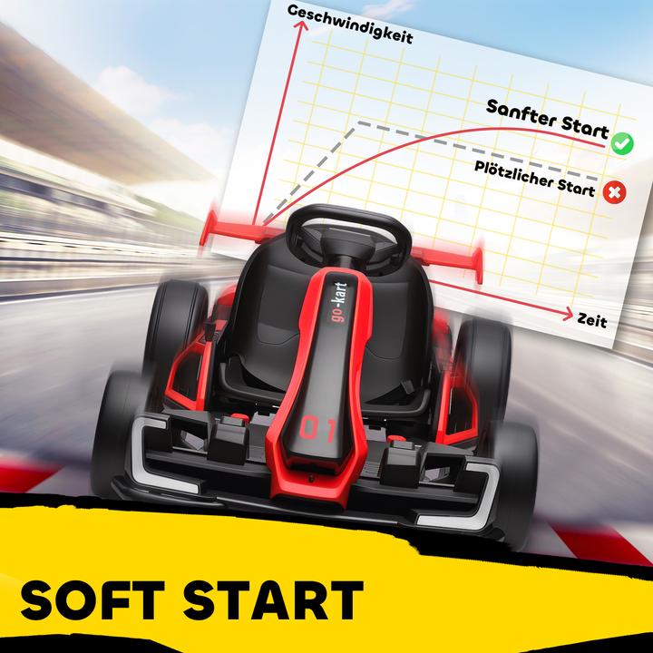 Immagine prodotto Homcom Kinder Elektro Gokart Kunststoff, Metall Rot+Schwarz