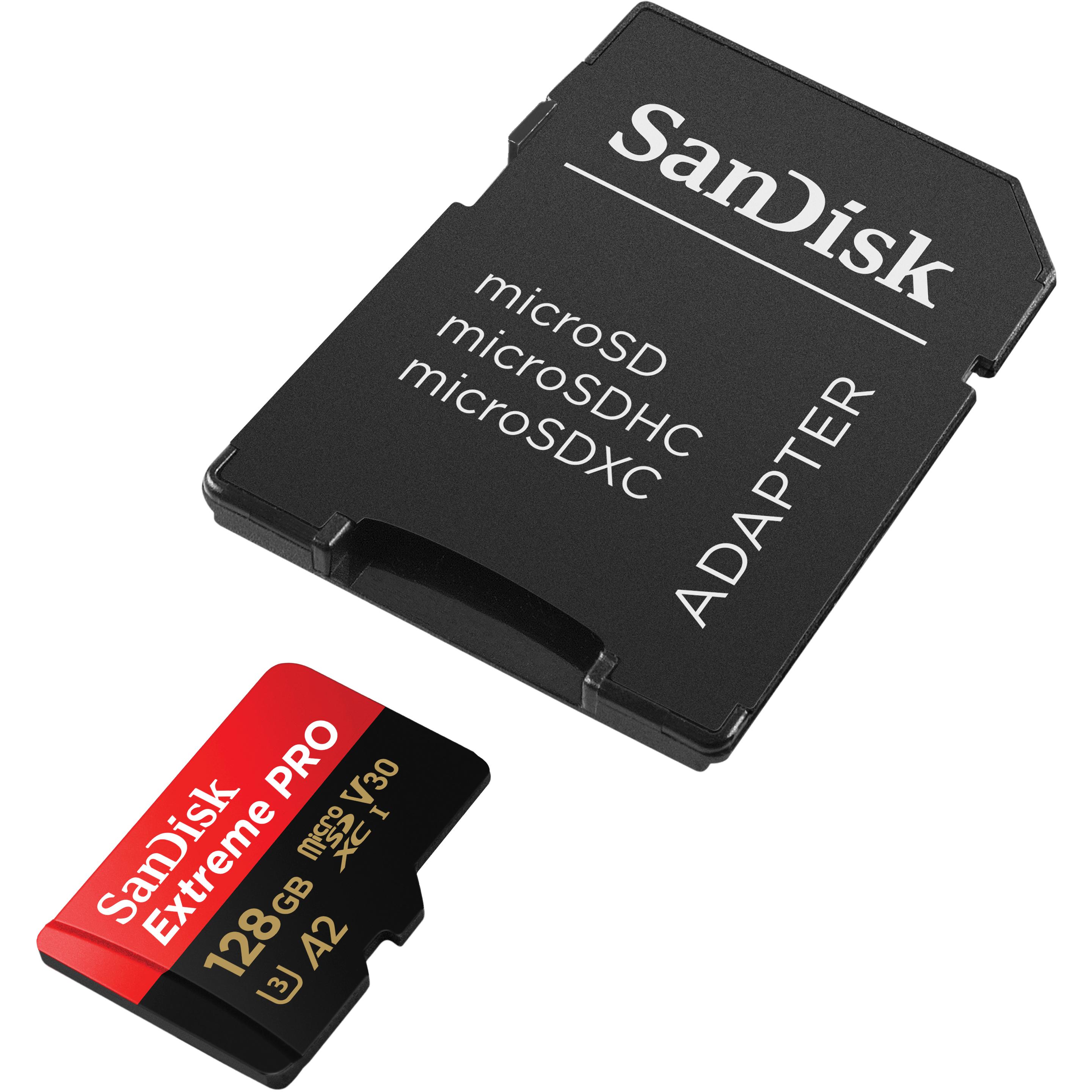 Thumbnail - SanDisk Extreme PRO UHS-I V30 (128 GB, microSDXC, U3, UHS-I), Speicherkarte, Schwarz