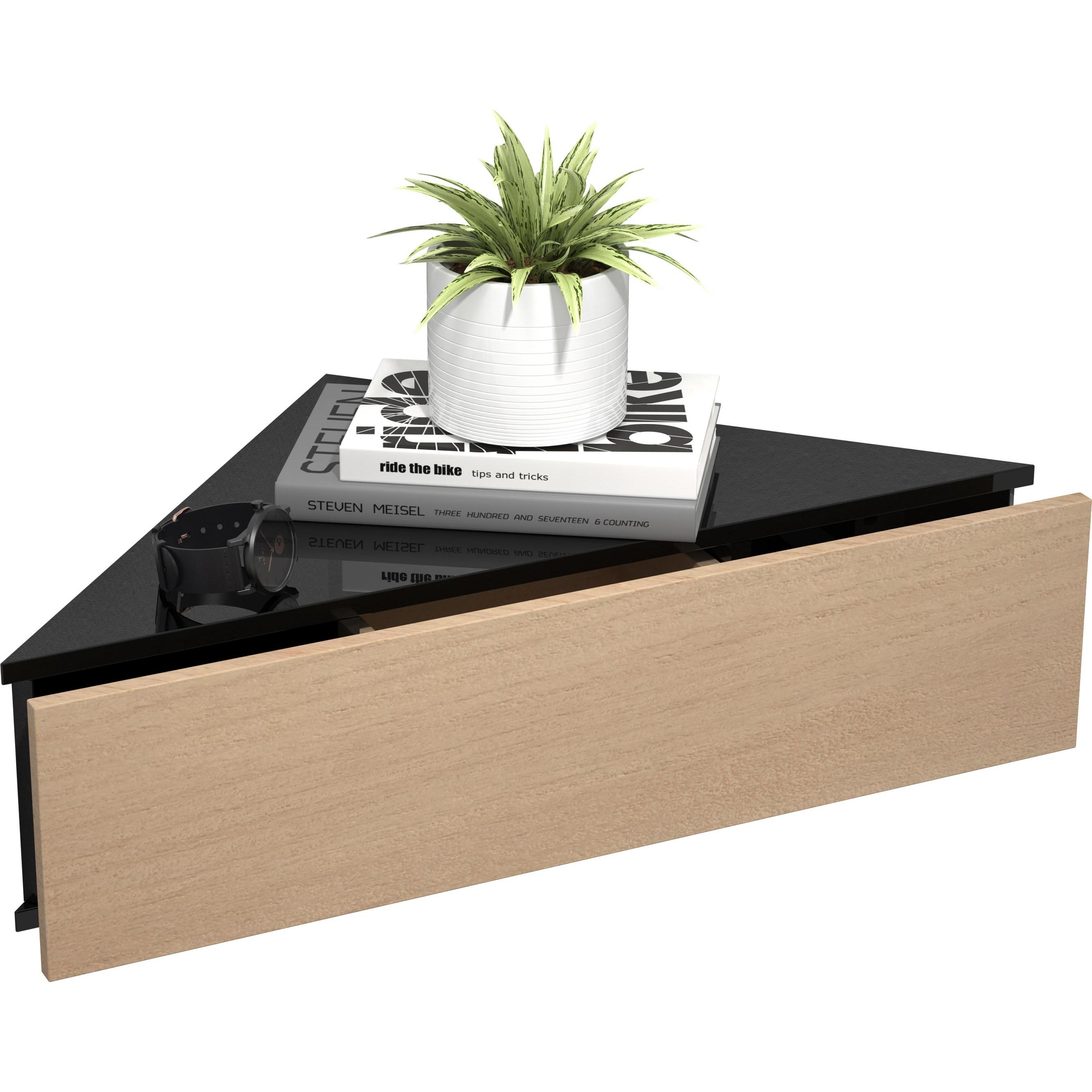 VCM, Nachttisch, Holz Wandschublade Nachtschrank Wandboard Eckregal Schublade Konsole Nachttisch Usal S (60 x 43 x 15 cm...