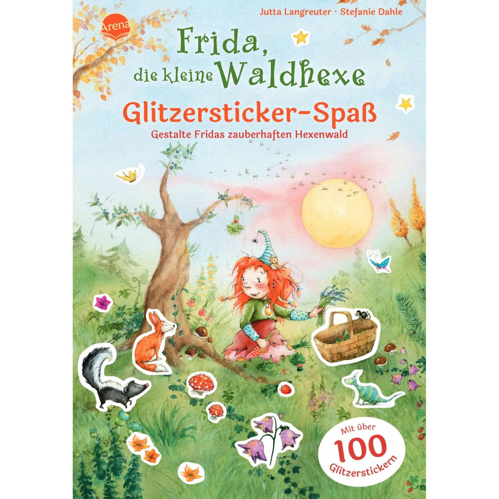 Arena, Sticker, Frida, die kleine Waldhexe. Glitzersticker-Spass. Gestalte Fridas zauberhaften Hexenwald