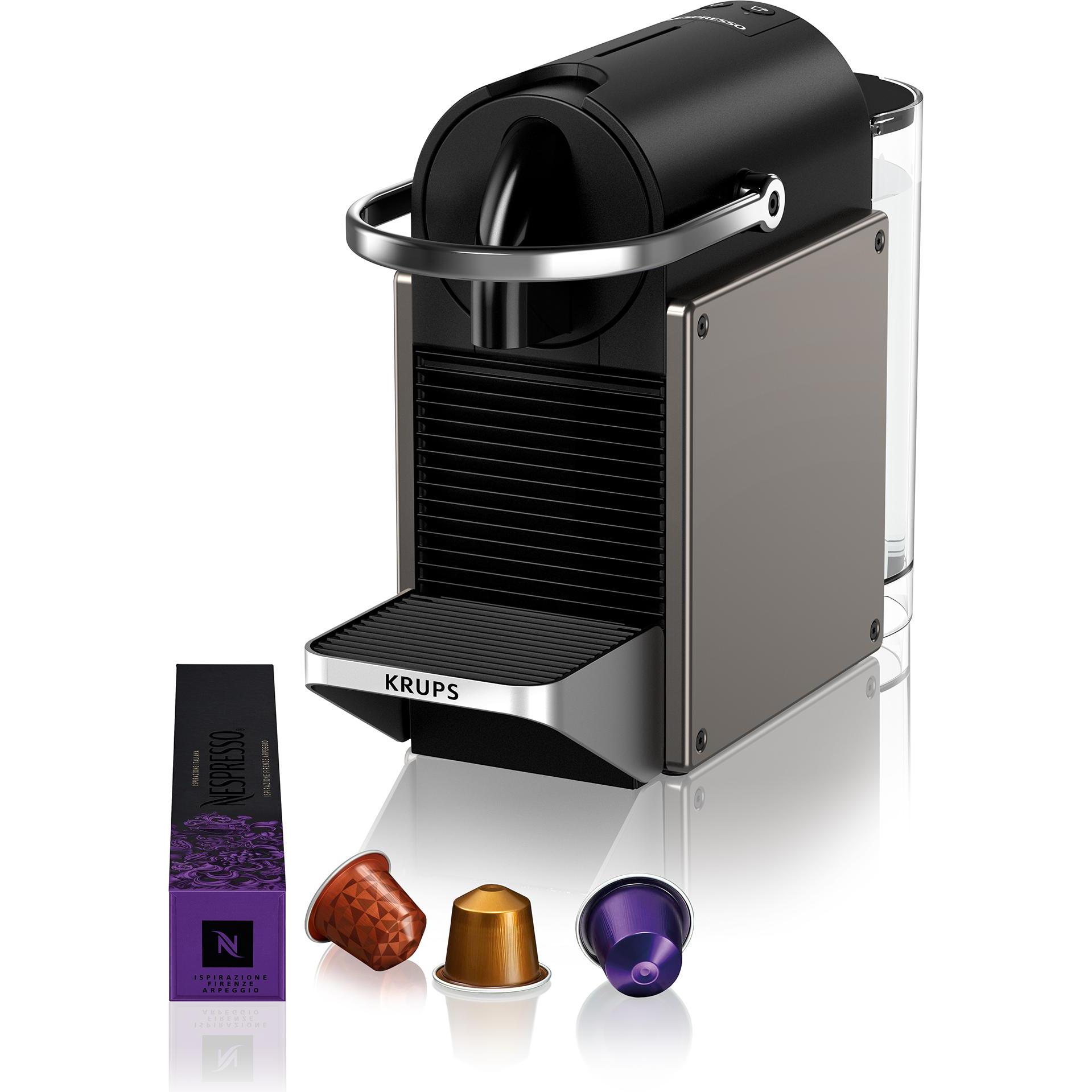 Krups XN306 Pixie Redesign Titan, Macchina da caffè a capsule, Argento