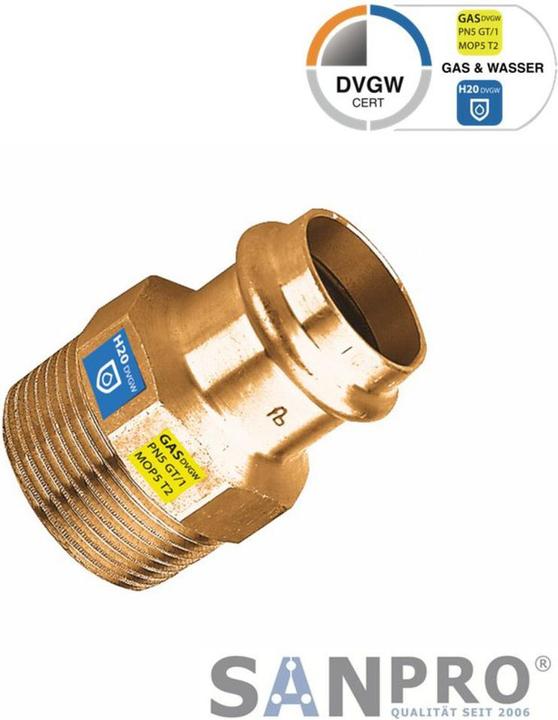 Actual product image Sanpro CUPRESSK Pressfitting transition male thread transition nipple V 18 - 3/4" (Press connection)