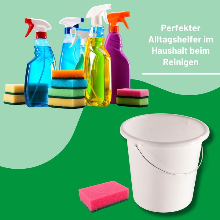 Produktbild Novaliv 10 Stück Eimer 5L Weiss mit Masseinteilung - Putzeimer 5 Liter? 22,5 cm Praktischer Allrounde (10 Stk.)