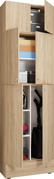 Produktbild VCM Holz Besen Putzschrank Lona mit Drehtüren Schublade Aufsatz (70 x 39 x 240 cm)