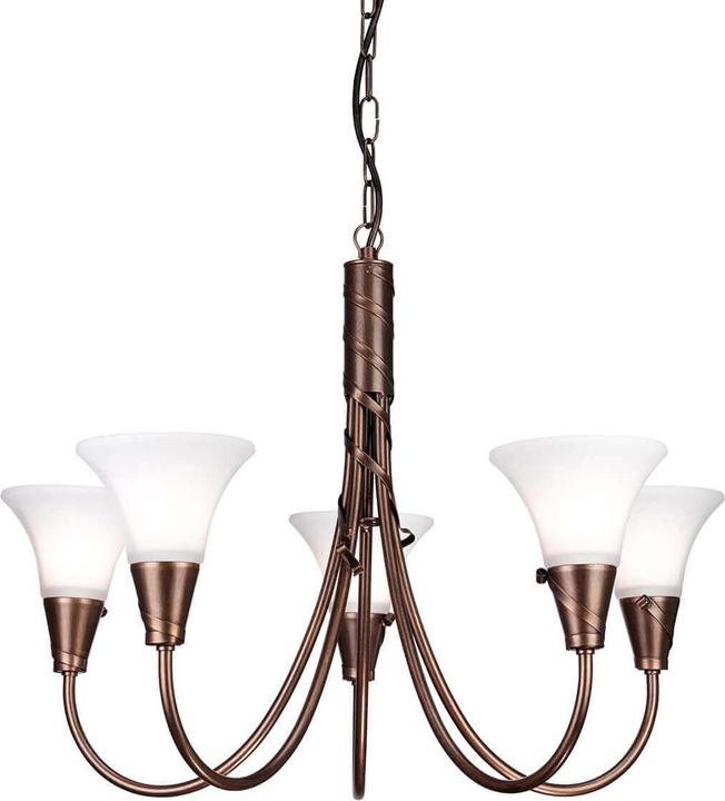 Image du produit Elstead Lighting Emily Lustre E14 patine cuivre à 5 branches, fabriqué au Royaume-Uni (64 cm)