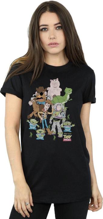 Actual product image Toy Story Womens/Ladies Group Cotton Boyfriend T-Shirt (XL)