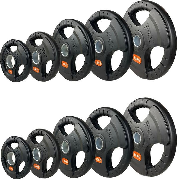 FlexAthletix Ensemble de disques d'haltères 50mm (2 x 2,5 kg, 2 x 5 kg, 2 x 10 kg, 2 x 15 kg, 2 x 20 kg)