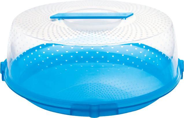 Cosmoplast 23156 Transparenter runder Kuchenbehälter aus Kunststoff