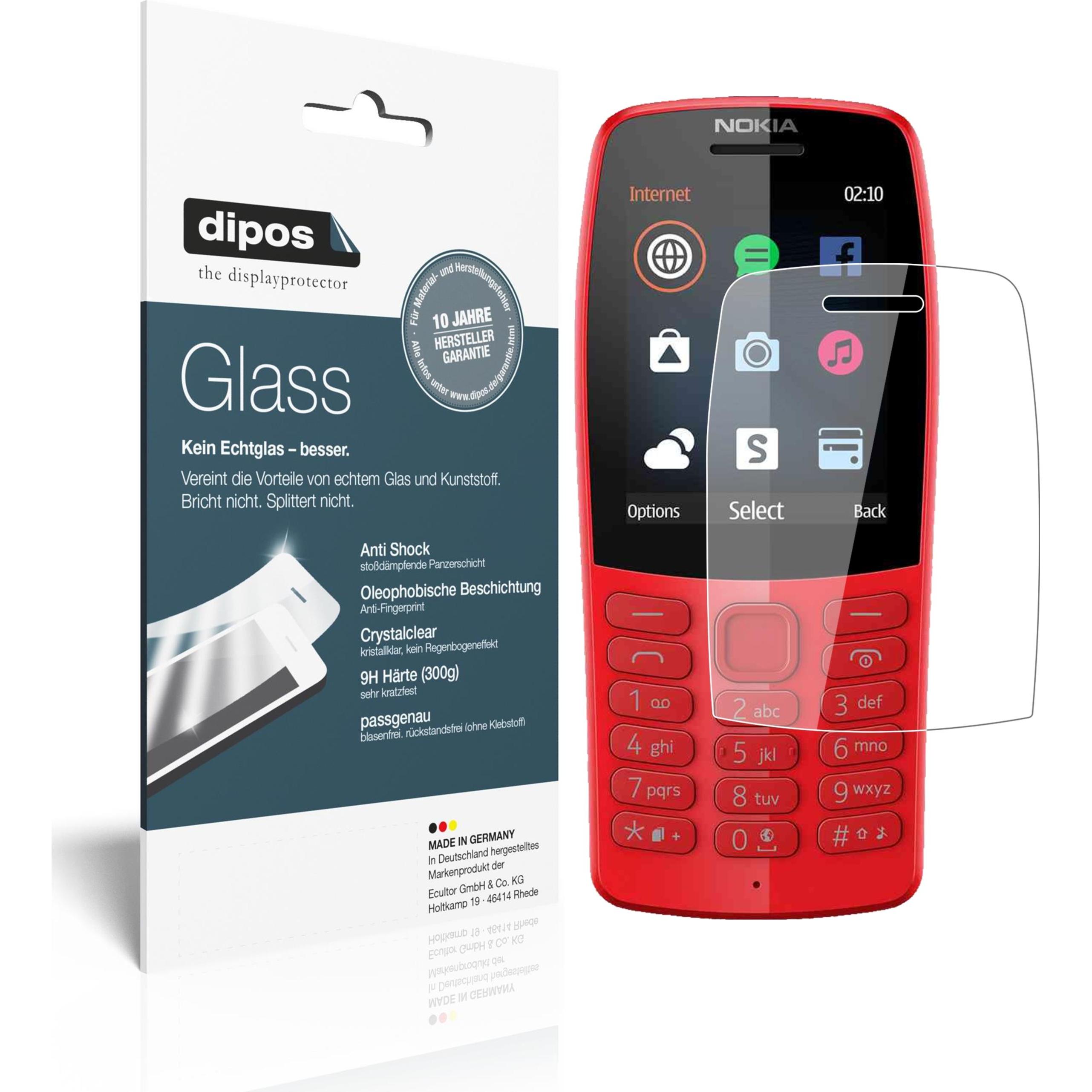 Dipos Displayschutz Anti-Shock (2 Stück, Nokia 210), Smartphone Schutzfolie, Transparent