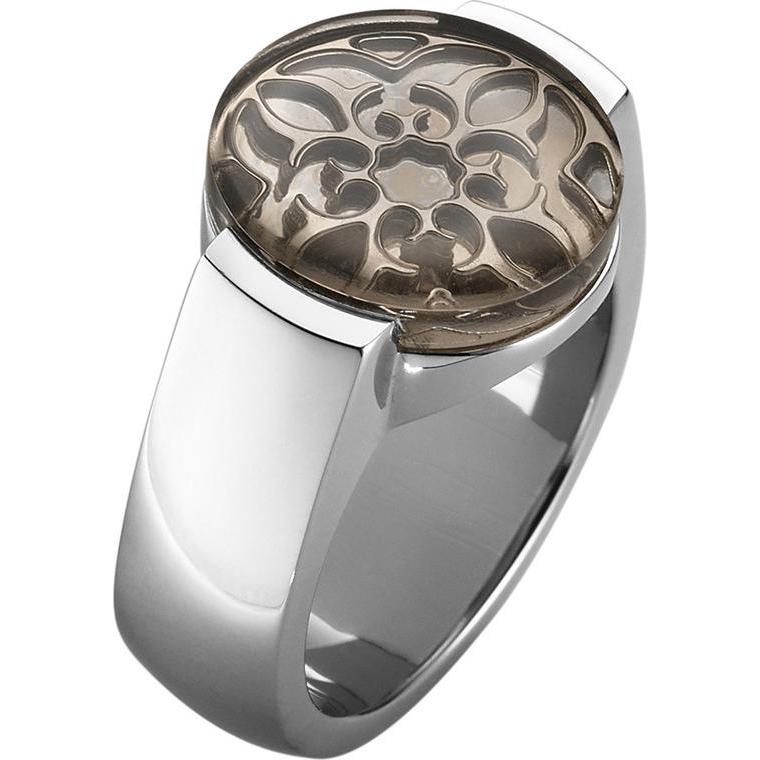 Xen, Ring, Ring Ornament mit Rauchquarz Cabochon, (51)