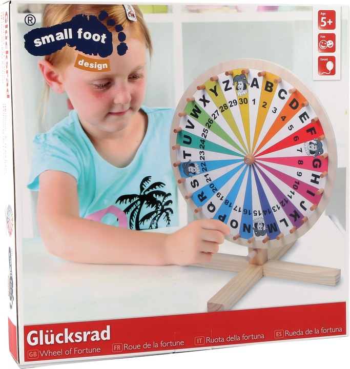 Actual product image small foot Wheel of Fortune (German)
