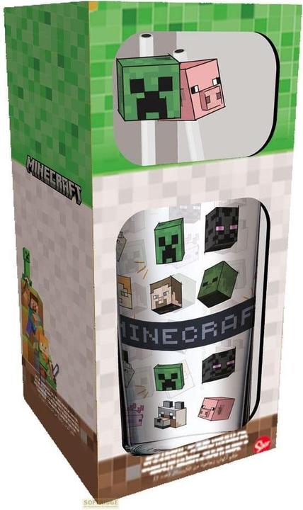 Stor Minecraft Glas Tumbler mit Trinkhalmen Characters (0.49 l)