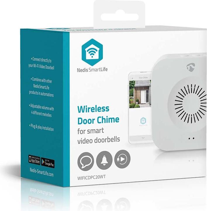 Actual product image Nedis SmartLife Chime | 433 MHz | Accessories for: WIFICDP10GY / WIFICDP30WT / WIFICDP40CWT | Battery Bet (Wireless)