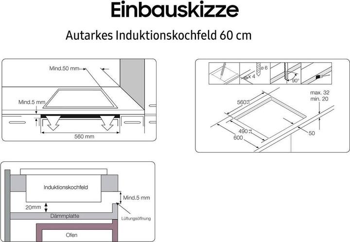 Produktbild Samsung NZ64M3NM1BB Integriert Zonen-Induktionskochfeld 4 Zone(n)