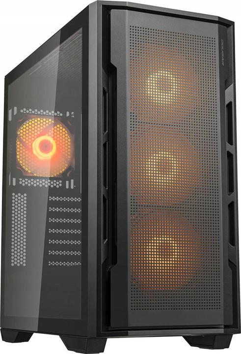 Actual product image Cougar Uniface RGB Black | PC Case | Mid Tower / Mesh Front Panel / ARGB Fans / TG Left Panel / (ATX, SSI CEB, Mini-ITX, mATX)