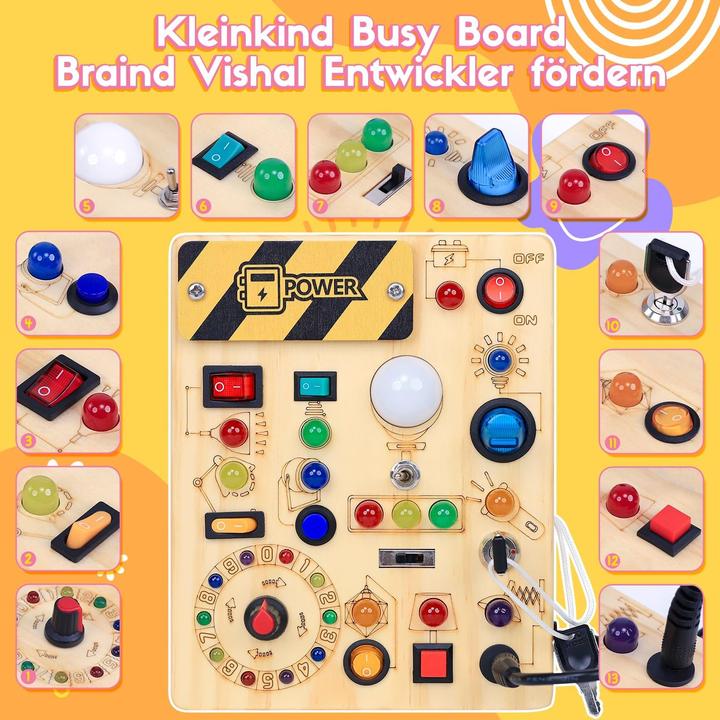 Produktbild EchoToys Busy Board Motorikspielzeug mit LED & Schaltern