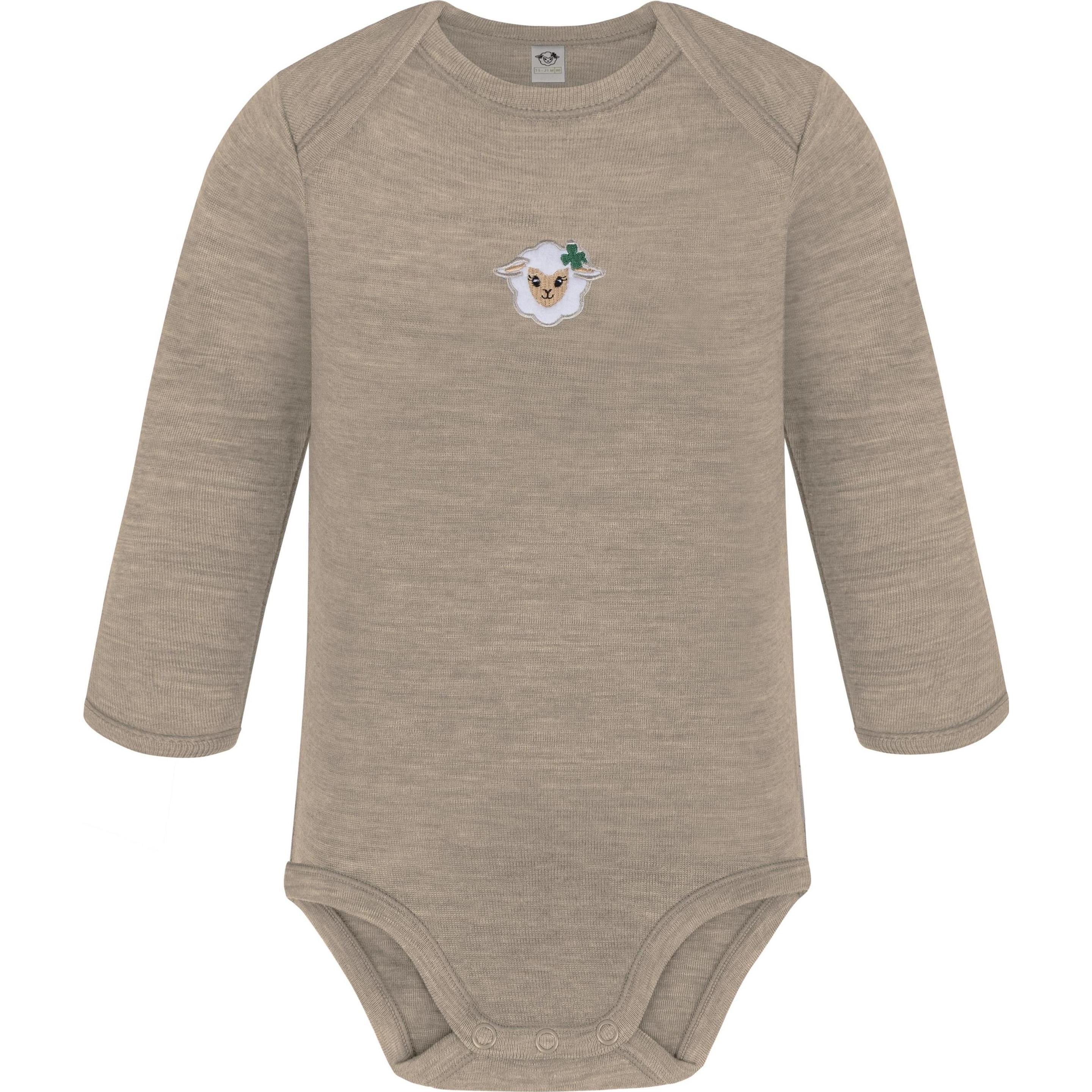 Normani, Herren, Body, Baby Merino Body Langarm „Auckland" - 9365, Beige, (62)