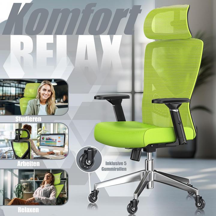 Produktbild Kesser Ergonomischer Bürostuhl mit Wippfunktion und Lendenstütze