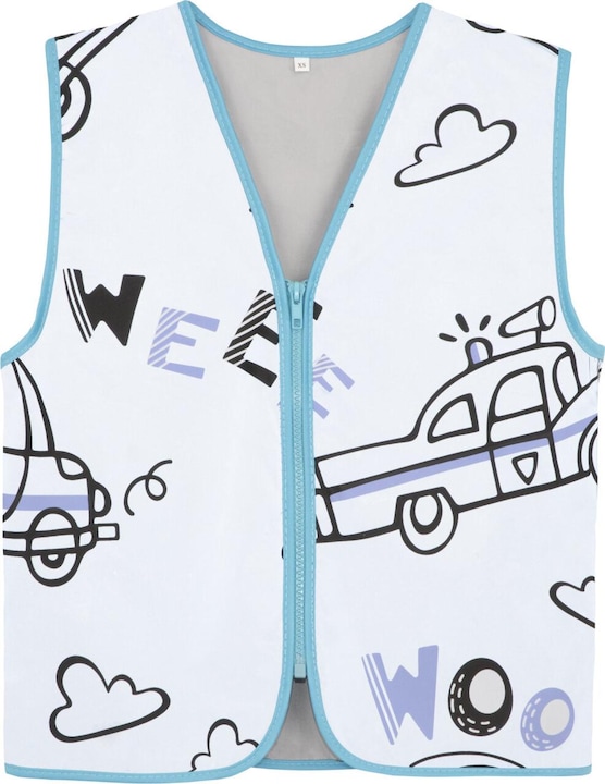 Korntex Kinder Warnweste Rescue Rangers Silber/Polizei CO2 Neutral XS EN 17353 ® ACTRESPOL (XS)