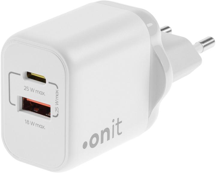 Onit USB-Wandladegerät Dual 1C1A 25 W GaN Weiss (25 W)