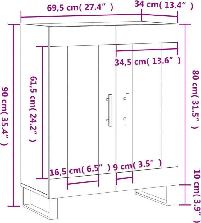 Produktbild vidaXL Sideboard (69.50 x 34 x 90 cm)