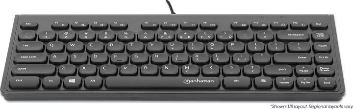 Produktbild Manhattan Slim USB Mini-Tastatur 1.5m Kabel schwarz (DE, Kabelgebunden)
