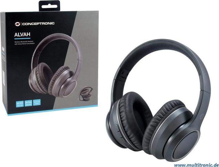 Actual product image Conceptronic Headset ALVAH01B Wireless Bluetooth Micro ANCsw (ANC, 20 h, Wireless)