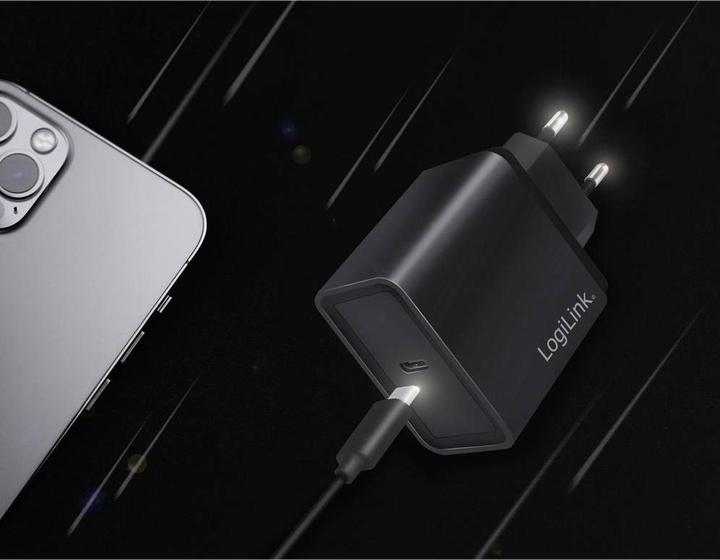 Actual product image LogiLink USB charger 1x USB black 1-port USB socket adapter, 13.5W (18 W)