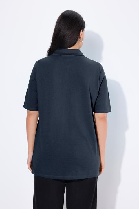 Image du produit Ulla Popken Polo en maille piquée. Patte de boutonnage en velours. Manches courtes (46, 48)