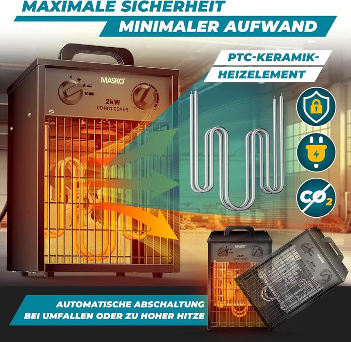 Produktbild Masko Bauheizer mit Thermostat (2000 W)