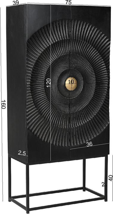 Actual product image SIT Möbel Black Smooth (75 x 39 x 160 cm)