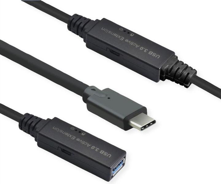 Actual product image Roline Ultra Long USB3.2 Gen1 Extension Cable C-A ST/BU 10m - Cable - Digital/Data (10 m, USB 3.2 Gen 1)