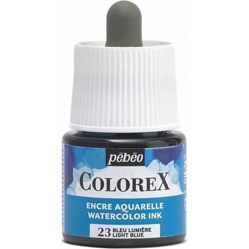 Pebeo, Künstlerfarbe + Bastelfarbe, Colorex Wassertinte (Blaues Licht, 45 ml)
