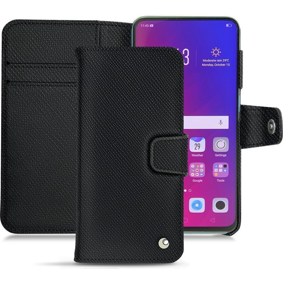 Noreve Lederschutzhülle Wallet (Oppo Find X), Smartphone Hülle, Schwarz