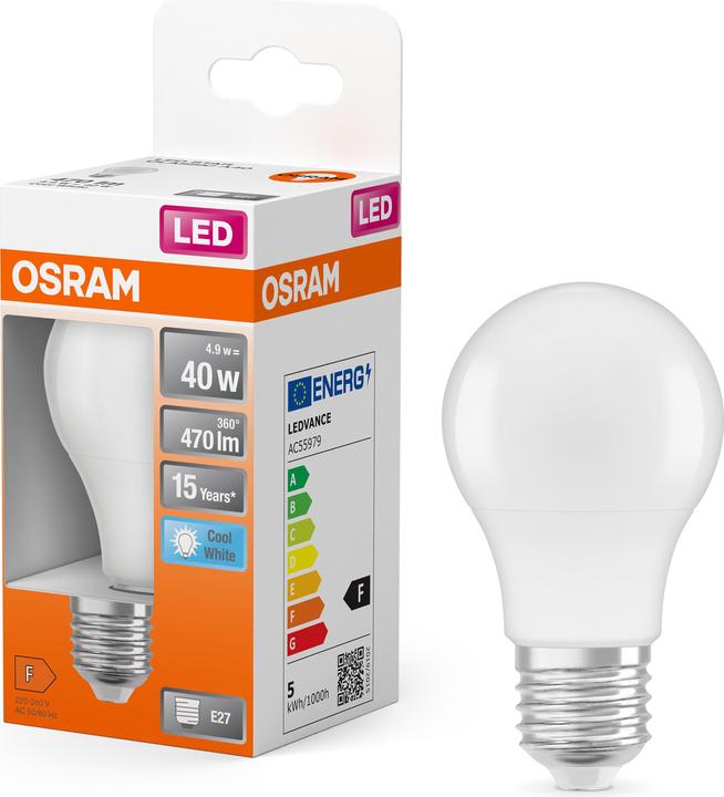 Actual product image Osram Star Classic A (E27, 5.50 W, 470 lm, 1 x, F)