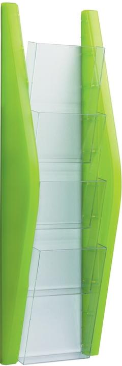 Helit Wall brochure holder the arc green 1/3 DIN A4 4 compartments (1/3 Din A4)