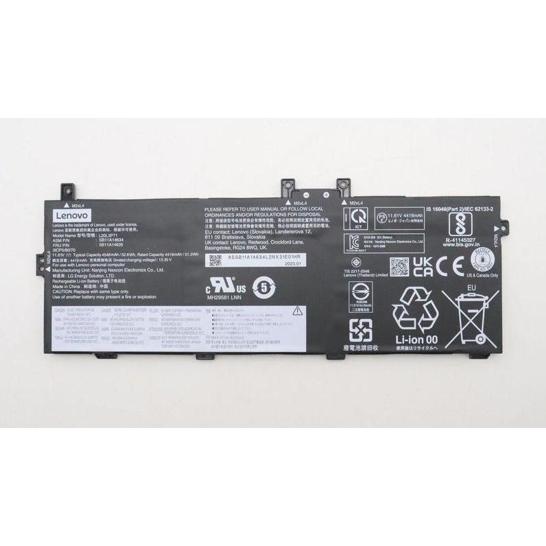 Lenovo BATTERY Internal, 3c, 52.8Wh (3 Zellen), Notebook Akku