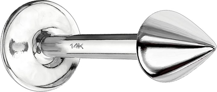 Actual product image Star Piercing Micro Labret 14k white gold with Cone (without brass, 14k gold)